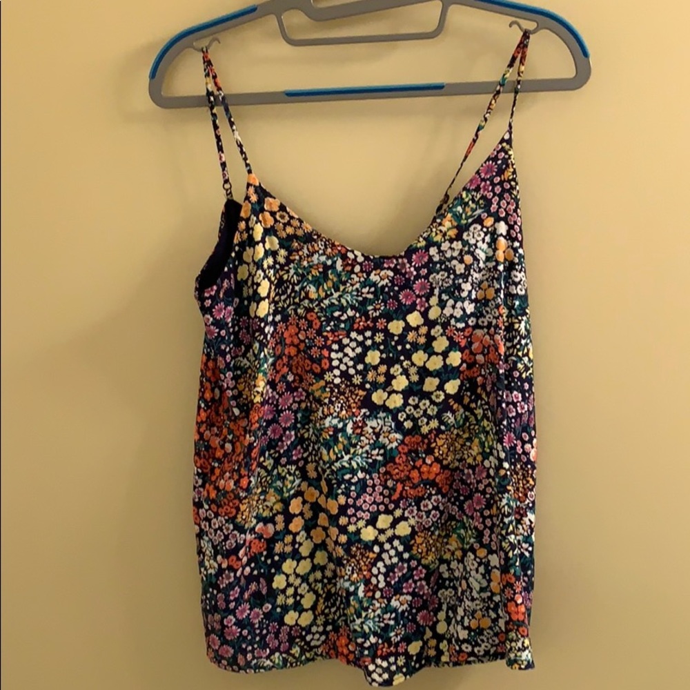 Gap multi-floral polyester spaghetti tank top